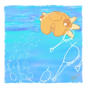 アノマロカリスの狩りのイラスト