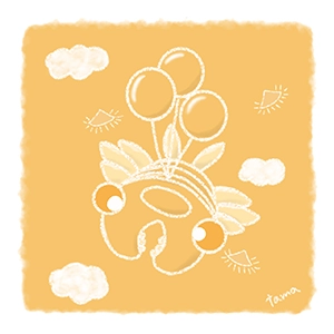 アノマロカリスの風船飛行のイラスト