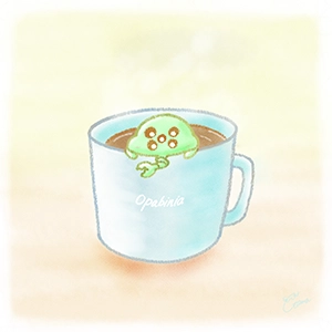 オパビニアコーヒーのイラスト